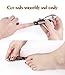 Hfun Toenail Clippers for Thick Nails with Curved Nail File,3mm Wide Jaw Opening Zinc Alloy and Stainless Steel Nail Trimmer