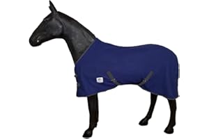 Horse Master Fleece Cooler Rug - Lightweight Travel Rug with Standard Neck Featuring Belly Straps - Comfortable Blanket Breathable Sheet for Outdoor Yards Stable, 6'6