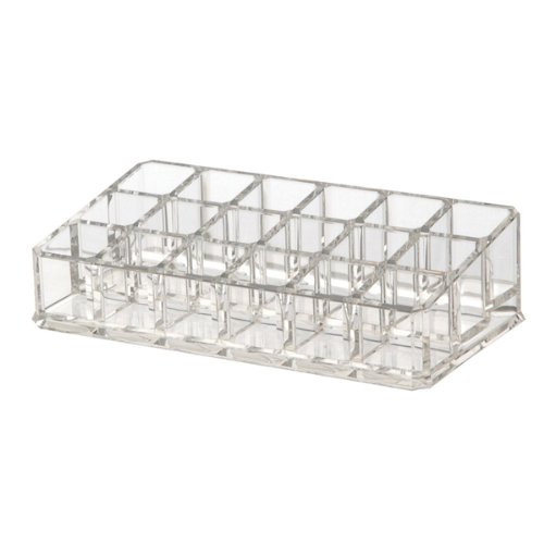 18-Slot Clear Acrylic Trapezoid Makeup Lipstick Display Stand Storage Rack Holder Cosmetic Organizer