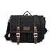 Produktbild LOSMILE 16 Zoll Herren Umhängetasche Schultertasche Kuriertasche Aktentasche Canvas Vintage Segeltuch Taschen Laptoptasche Messenger Bag Herrentaschen für Schule und Arbeit (Schwarz)