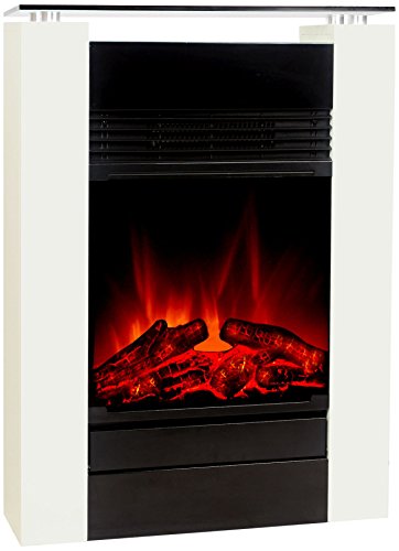 El Fuego Elektrokamin mit täuschend echtem Flammeneffekt B, 1 Stück, Tessin weiß - 2