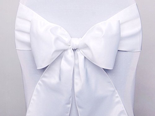 Satin Stuhlschleife/Tischläufer Satinschleife Stuhlhussen-Schleife (Weiß)