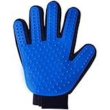Pawstory Haustier Bürste Handschuh Fellpflege Handschuh Haarentferner Badebürste Dusche Kamm für Massage Shedding für Hund Katze Haustier Grooming Handschuh Haustier Pflegenbürste, Blau