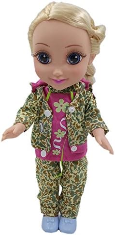 Kusutad 3pc/Set Camouflage Doll Clothes For 14-14.5 inch Wellie Wishers Willa Dolls American Girl Doll