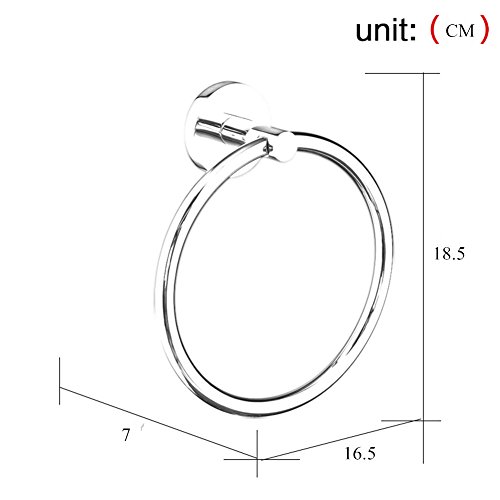 Aothpher-Handtuchring Handtuchhalter Wandhandtuchhalter Wand-Ring aus Edelstahl rostfrei für Bad Wandmontage rund,Chrom-Finish - 6