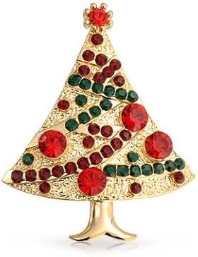 Bling Jewelry Weihnachtsbaum Brosche simulierten Granat Crystal Vergoldet