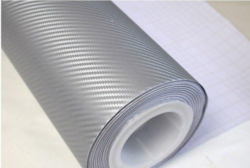 SILVER CARBON FIBRE VINYL CAR WRAP - AIR BUBBLE FREE 1m x1.52m