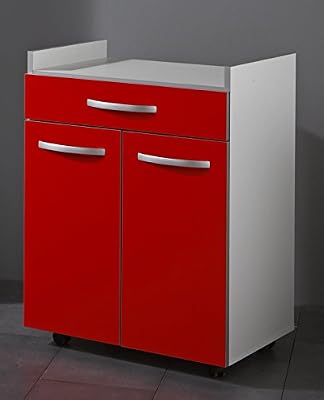 Parisot 803221 SEASON Desserte Panneau de particules Rouge 60 x 44 x 81 cm