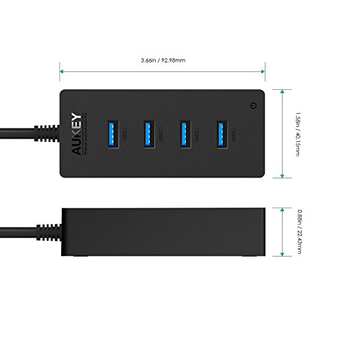 AUKEY USB Type C Hub auf 4 Port USB 3.0, USB C Port mit PD ( Power Delivery ) Ladefunktion Hub für New Macbook - 3