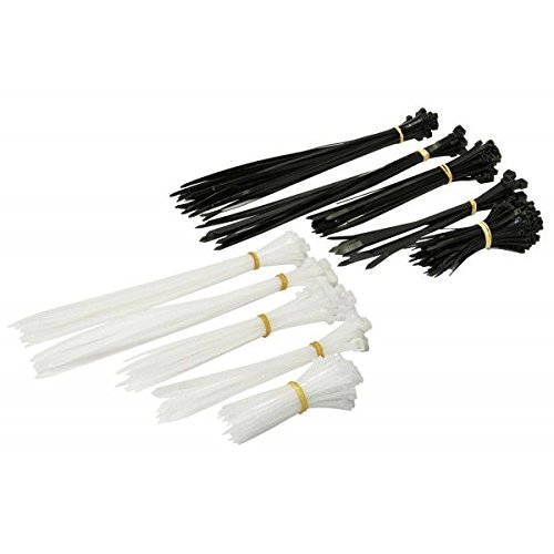 Rolson 60921 500pc Cable Tie Set, Black/White