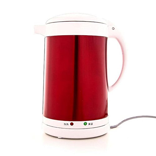SHUIXHU Bouilloire lectrique 1500W Haute Puissance 304 en Acier Inoxydable avec Isolation Thermique, Red