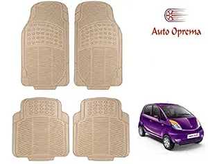 Auto Oprema Rubber Car Floor Mat for Tata Nano - Set of 4 (Beige)