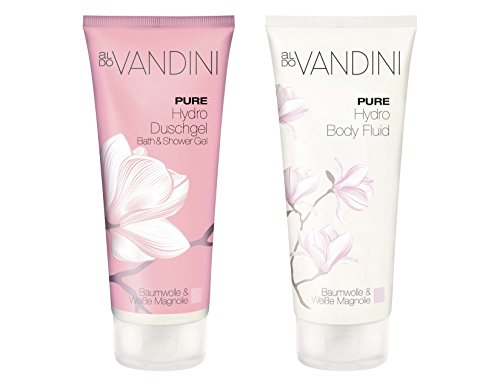 aldoVANDINI PURE Duo Set Baumwolle & Weiße Magnolie – vegan & parabenfrei, 1er Pack (1 x 1 Stück) - 2