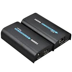 Mirabox HDMI Extender Wireless Over Ethernet TCP IP by Cat5 Cat5e Cat6 RJ45 cables up to 100-160m Supports HD 1080P DVD PS3 Extender Sender Receiver Black Color