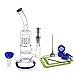 Produktbild REANICE Oil Glasbong 14.5mm Wasser Räuchern Blau Bong Hoch 25cm Percolator Wasserpfeife Bubblers