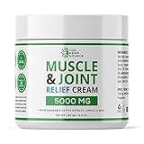 Hemp Muscle & Joint Relief Cream 5000MG | Natural Hemp Extract with MSM, Arnica & Menthol | Highest Strength Hemp Oil Formulation | Soothe Back, Neck, Feet, Knees, Shoulders etc. | Huge 8.5 Ounce Jar