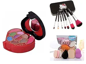 TYAGEN-II Fashion Makeup Kit for Girls + Premium Makeup Brushes + PRO TYA Makeup Sponges (5001+HK BLACK)