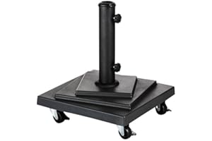 Hespéride Soporte de sombrilla Cuadrado con Ruedas Negro - 15 kg