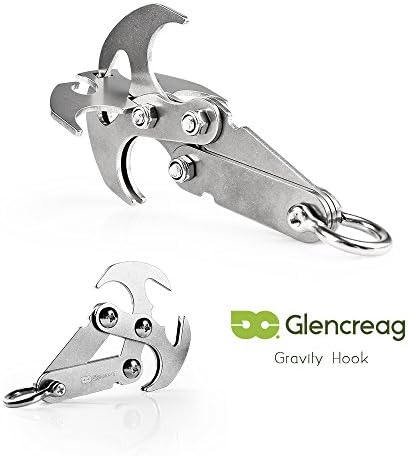 Glencreag Multifunctional Gravity Hook High Performance Grappling Hook Stainless Steel Climbing Claw Carabiner for Outdoor Activity