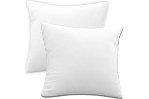 SYSN Cushion Inserts 18"x18" white Pads Pack of 2 Bounce Back Hollow Virgin Fibre Fillers For Decorative Cushion Covers for Bed Sofa outdoor cushion inners 45cm x 45cm