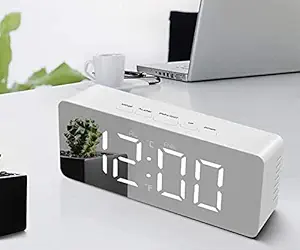 PORCHEX Digital LED Mirror Alarm Clock for Heavy Sleepers Kids Large LED Display with Snooze Time Temperature Function for Bedroom, Office, Travel Battery Funko POP! Marvel (1-Mirror Alarm Clock)