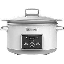 Crock-Pot Csc026X Duraceramic - Olla de cocción lenta de 5 L, Blanco