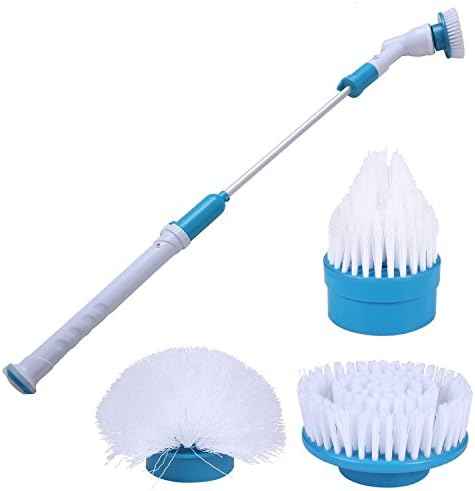 ALKK Turbo Scrub Deluxe Electric Cordless Two Speed High-Power Household Cleaning Three Brushes + BONUS Large Heavy Duty Brush (As Seen On TV)