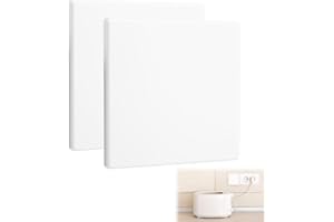 ECEOTHSY Placca Da Parete Vuota in Plastica, Set Di 2 Pcs, 8,6*8,6 Cm, Senza Viti, Ideale Per Coprire Prese O Interruttori Inutilizzati, Colore Bianco, Facile Da Installare E Durevole, Copertura Prese Da Muro