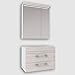 Produktbild Badezimmer Möbel Set 75cm Waschbecken mit Unterschrank + Spiegelschrank Monaco Eiche Grau