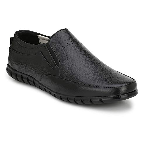 Stylelure Leather Black Formal Shoes for Men