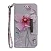 Produktbild Chreey Hülle für Huawei P20 Lite/Nova 3e, Verbesserte Version Magnetverschluss Leder Handyhülle Flip Schutzhülle mit Brieftasche Kartenfach Standfunktion [Rosa Blumen]