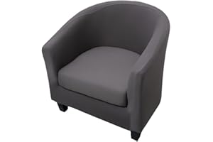 Highdi Funda de Sillón Chesterfield 2 Piezas, Cubre Sofá de 1 Plaza Elásticas Lavable Antideslizantes, Fundas Protector de Butaca para Contador, Dormitorio (Color sólido - Gris Oscuro)