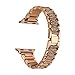 Produktbild Hunpta Edelstahl Armband Kristall Diamant Armband für Apple Uhr 1/2 38mm (Rose Gold)
