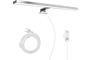 Hommie LED Lampada da Specchio Bagno 60cm 15W 4000K 1200LM Bianco Naturale, Lampada da Bagno Impermeabile IP44,CRI＞80 Adatto a Trucco, Luce Specchio Bagno Cablato e Wireless, Armadio,Parete