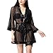 Produktbild HYHAN Pyjamas Frauen arbeiten reizvollem Retro-Stickerei Perspektive Mesh-Stitching-Spaß-Kleid , black (one-piece robe) , l