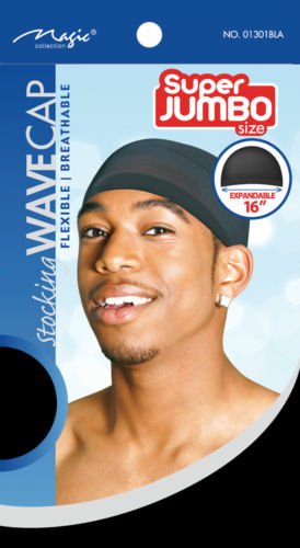 Men Hair Dome Caps/Du-Rag Super Jumbo Size Fits Most Head Sizes BEST #01301BLA