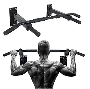 IBS HEAVY DUTY Pull Up Bar Wall Mounted Chin Up Bar Home Gym, Black