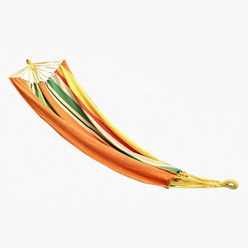 Hammock Outdoor hammock single person beach camping leisure swing hammock orange canvas hammock (200 * 100cm)