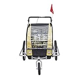 homcom 440-001YL 2 in 1 Fahrradanhänger Jogger 360° Drehbar für Kinder, gelb, schwarz - 3