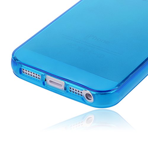 iPhone 5s Case, WisdomproÂ® 5 Pack Bundle of Clear Jelly Colorful Soft TPU GEL Protective Case Covers (Blue, Aqua Blue, Hot Pink, Yellow, Red) for Apple iPhone 5, iPhone 5s, iPhone SE