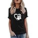 Produktbild Sommer Mode Klassische DamenNiedliche Print Tops Kurzarm T-Shirts Bluse, Liebe drucken, bluestercool Rundhalsausschnitt locker