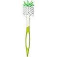 Mee Mee 360° Movable Nylon Bristle Baby Feeding Bottle & Nipple Cleaning Brush | Ergonomic Handle | Easy to Clean Bottle Corners for Narrow Neck & Wide Neck | BPA Free, Easy Hanging Storage | Green