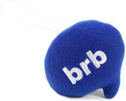 Throwboy Throwbabies "BRB" Chat Mini 3.5" Throw Pillow, Blue