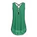 Produktbild Damen Sommer Strand Elegante Spaghettiträger Oberteile Vest Crop Tops Camisole DOLDOA Mode Tank Weste Cami T-Shirt Geburtstags Geschenk Für Frauen Mädchen Freundin (EU:40, Armee Grün)
