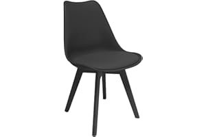 JUMI Esszimmerstuhl Oslo - Esszimmerstühle mit Kissen - Stühle zum Wohnzimmer Esszimmer - Bürostuhl ohne Armlehne - Holzbeine - Samt - Schwarz mit Schwarze Beine