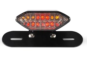 TUINCYN Moto LED integrado Luz de freno y luces intermitentes Luz indicadora 2 en 1 Luz de freno trasero de la motocicleta Accesorios de montaje de la bombilla del motor (paquete de 1)