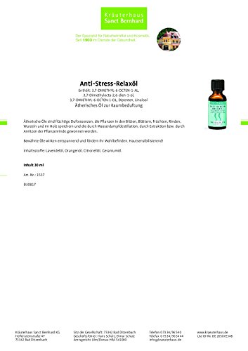 Anti-Stress-Relaxöl mit Lavendel, Melisse, Orange, Geranium 30 ml - 2
