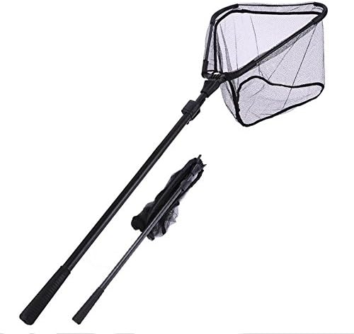 Foldable Large Size Fishing Net TOPIND Fishing Net Safe Catch &amp; Release Telescoping Fish Landing Net Folding Carp Scoop Net Dip Net Fly Fishing Net Hand Net Tackle