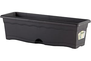 Plastiken Terra Bac à Fleurs intégré, Gris, 80x20x18 cm