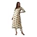 Produktbild Indian Handicrfats Export Floral Print Women's A-line Kurta (Beige)
